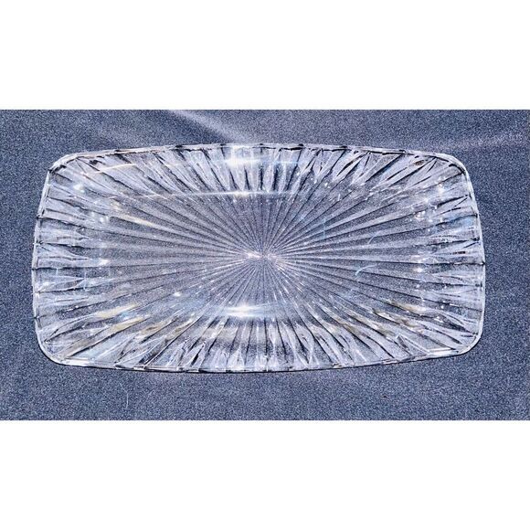 Mikasa Royal Suite Crystal Clear Glass Hostess tray 9 3/4" x 5" Made in Japan - Picture 2 of 3